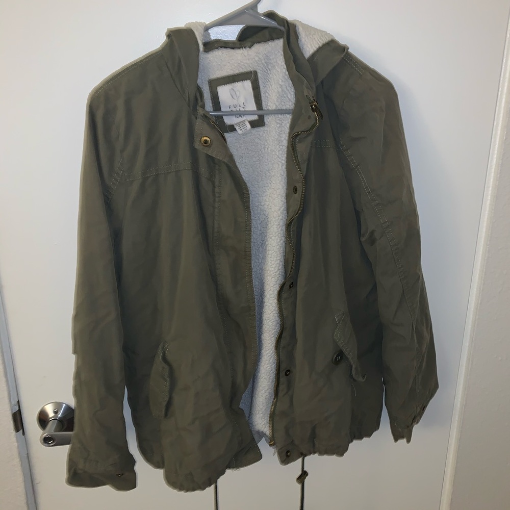 army green utility jacket w hood